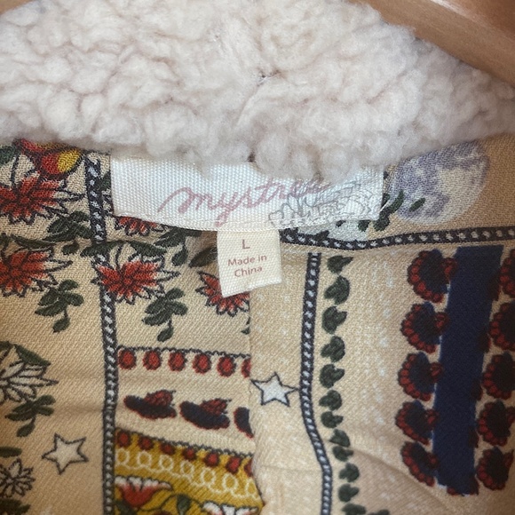 🎉NWOT Mystree Teddy Bear Oversized Wrap Front Coat, Size LG,Cream/Multi … - Picture 4 of 9